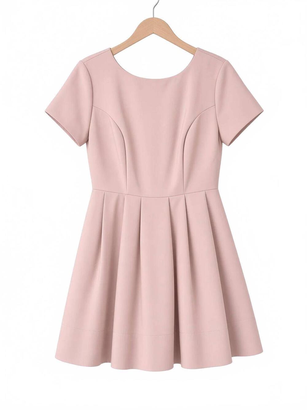 NEW DOBE women's pleated mini dress in peach